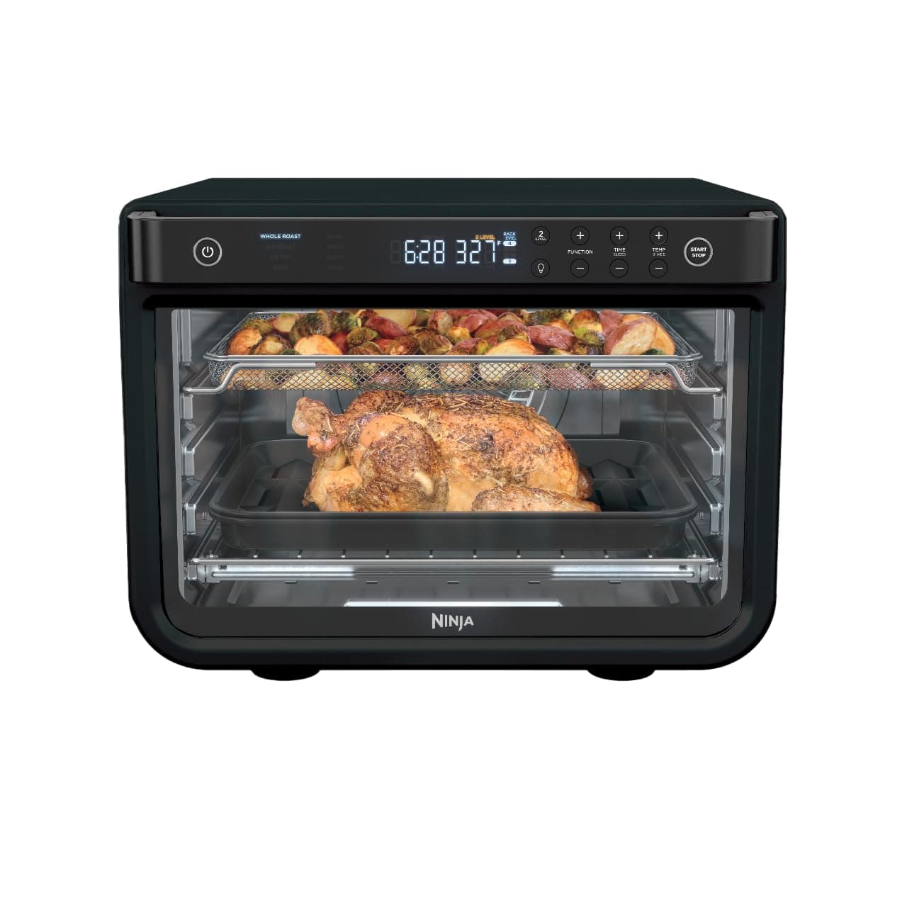 Ninja DT202BK Foodi 8-in-1 XL Pro Air Fry Oven, Large Countertop Convection and Digital Toaster Oven, 1800 Watts, Black, 12 in.