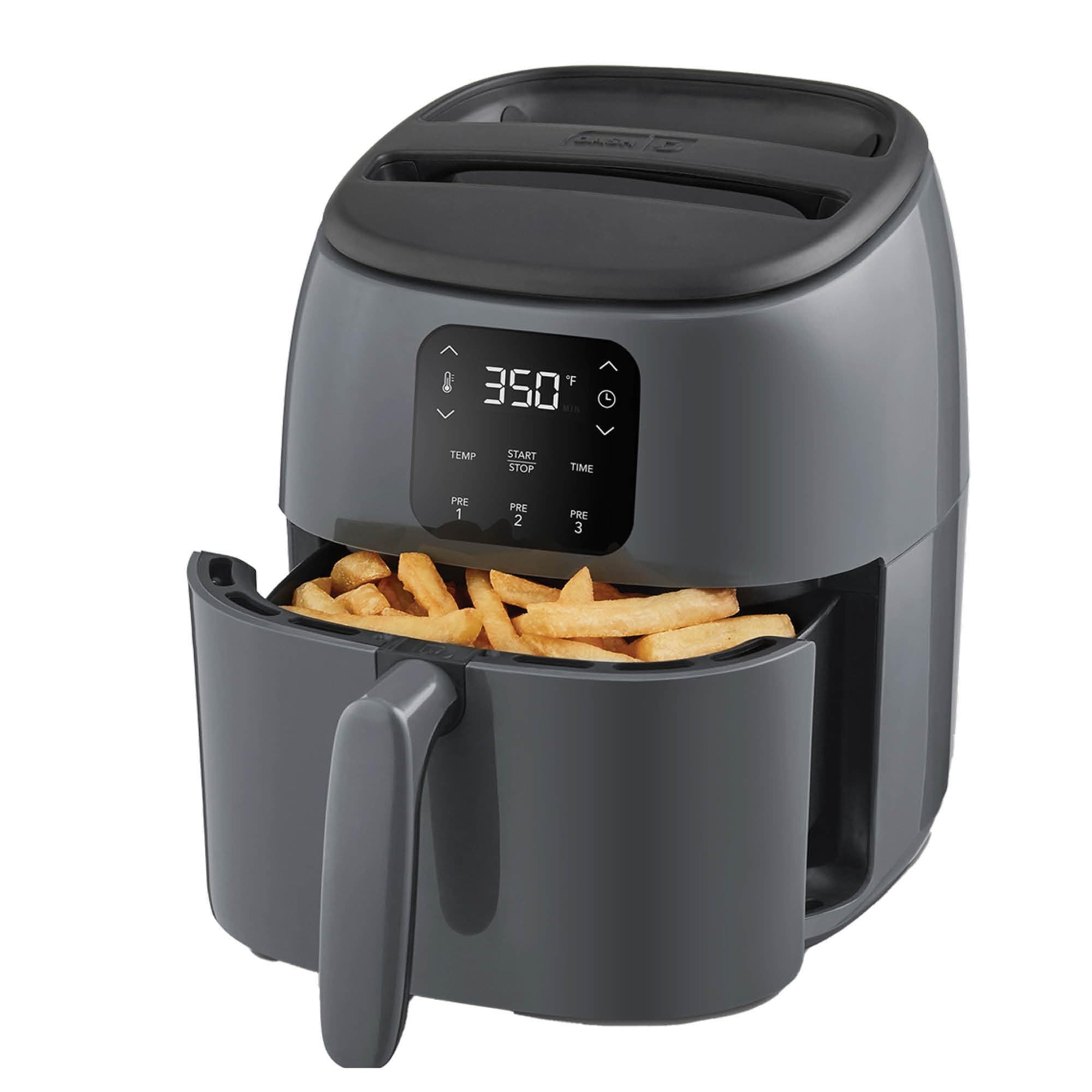 Dash Digital Tasti-Crisp™ Air Fryer - Compact Electric Digital Fryer With Auto Shut-Off Feature - Ideal for Small Spaces - AirCrisp® Technology - 2.6 Quarts - Cool Grey