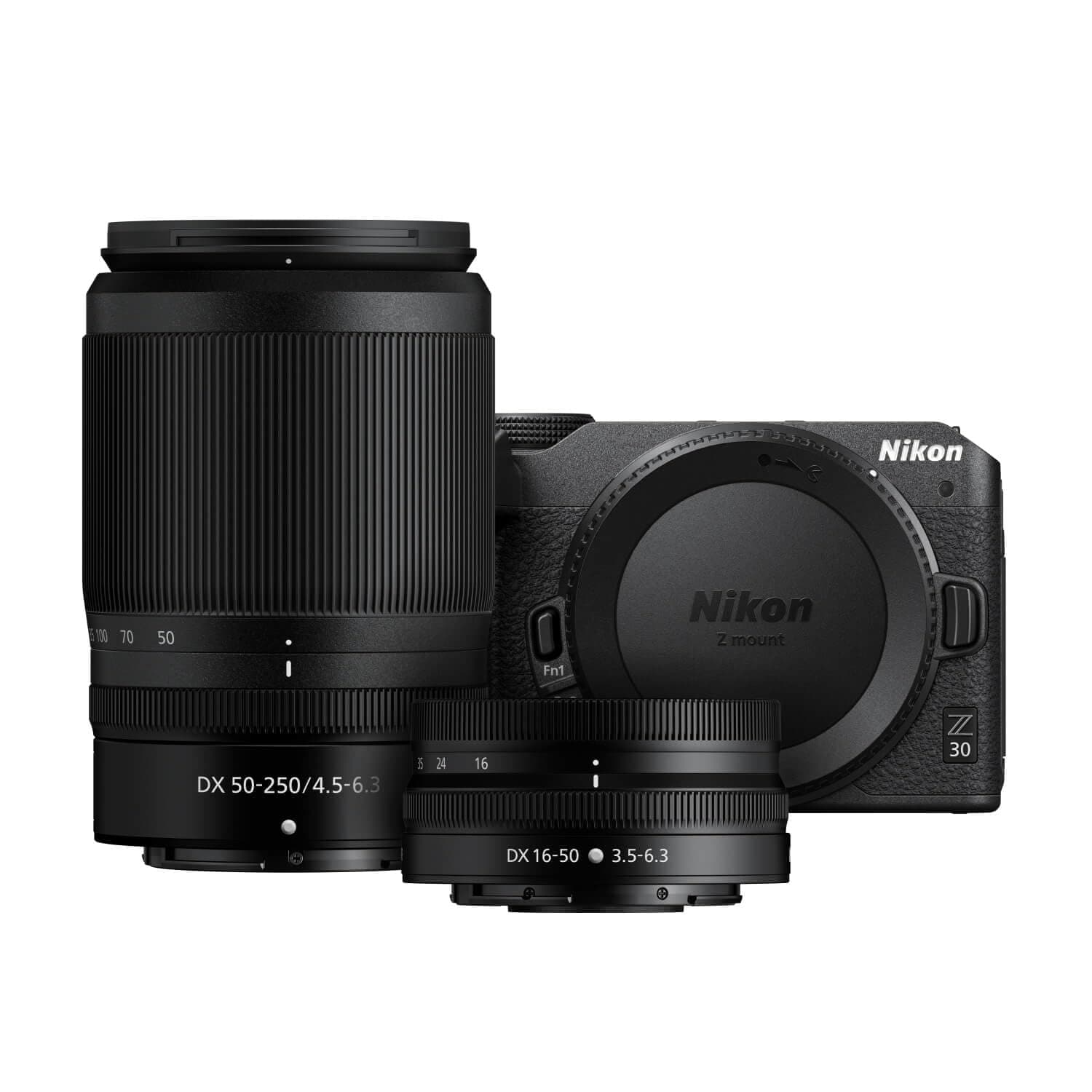 Nikon Z 30 with Two Lenses | Our most compact, lightweight mirrorless stills/video camera with wide-angle and telephoto zoom lenses | Nikon USA Model