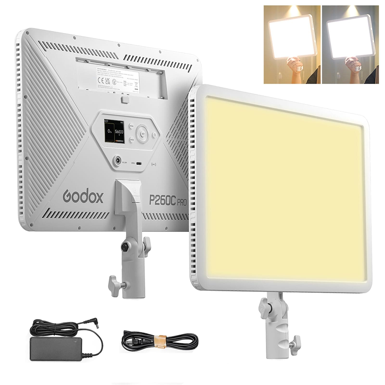 GODOX P260C Pro 45W LED Video Light Panel, Bi-Color 2800K-6500K,CRI/TLCI 98+,NFC Automatic Pairing for Photography, Studio Video Lighting, TikTok, YouTube, Vlog, Live Stream