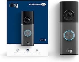 Ring Wired Doorbell Pro (Newest Model) — Retinal 4K with wide-angle video, 10x Enhanced Zoom, and Low-Light Sight, Deep Silver
