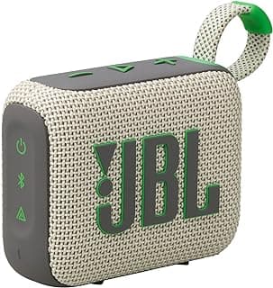 JBL Go 4 - Ultra-Portable, Waterproof and Dustproof Bluetooth Speaker, Big Pro Sound with Punchy bass, 7-Hour Built-in Battery, Made in Part with Recycled Materials (Sand)