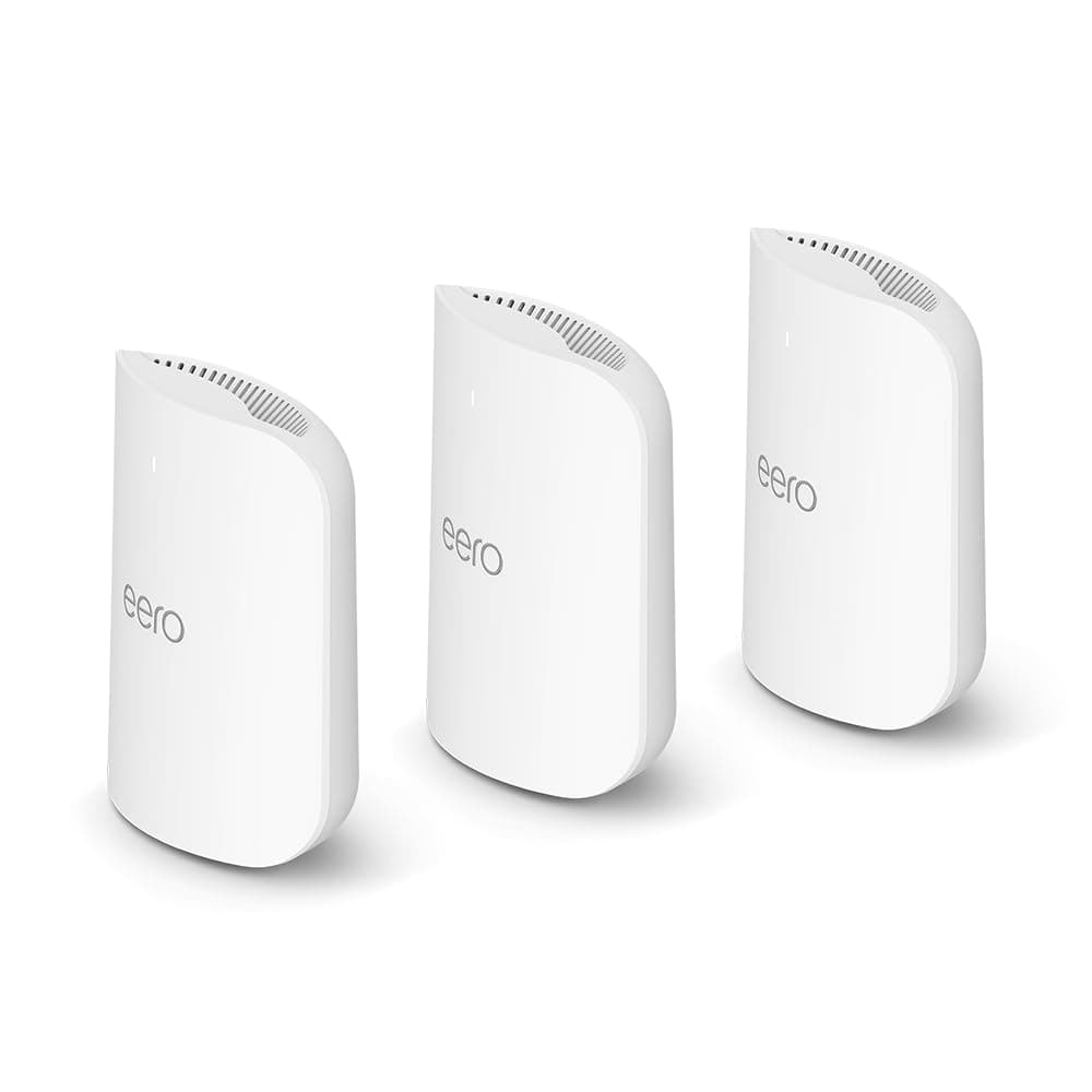 Amazon eero Pro 7 tri-band mesh Wi-Fi 7 router (newest model) - Supports internet plans up to 5 Gbps, Coverage up to 6,000 sq. ft., 3-pack