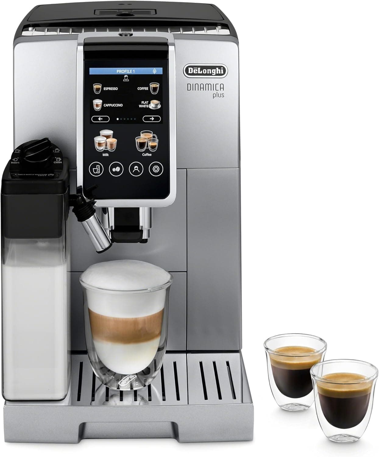 De'Longhi Dinamica Plus Espresso Machine with Automatic Frother, 24 Recipes, ECAM38085SB (Renewed)