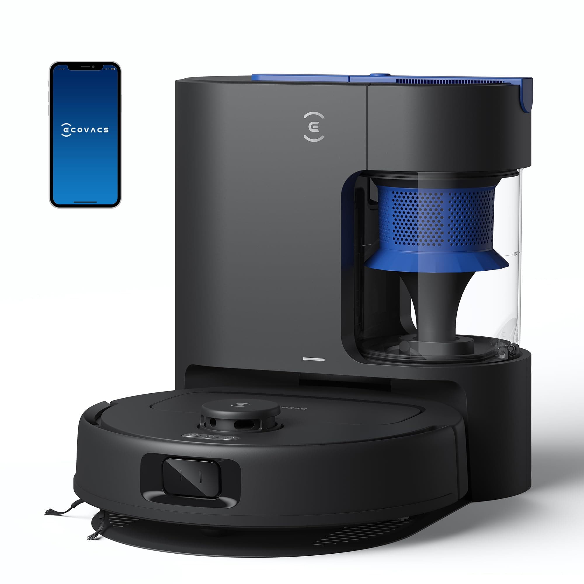 ECOVACS DEEBOT N20e Plus Robot Vacuum and Mop, 10000Pa Suction, Self-Emptying Bagless Base, Tangle-Free for Pet Hair, Smart Mapping, 300 Min Runtime, Alexa, Hardwood/Carpet/Tile