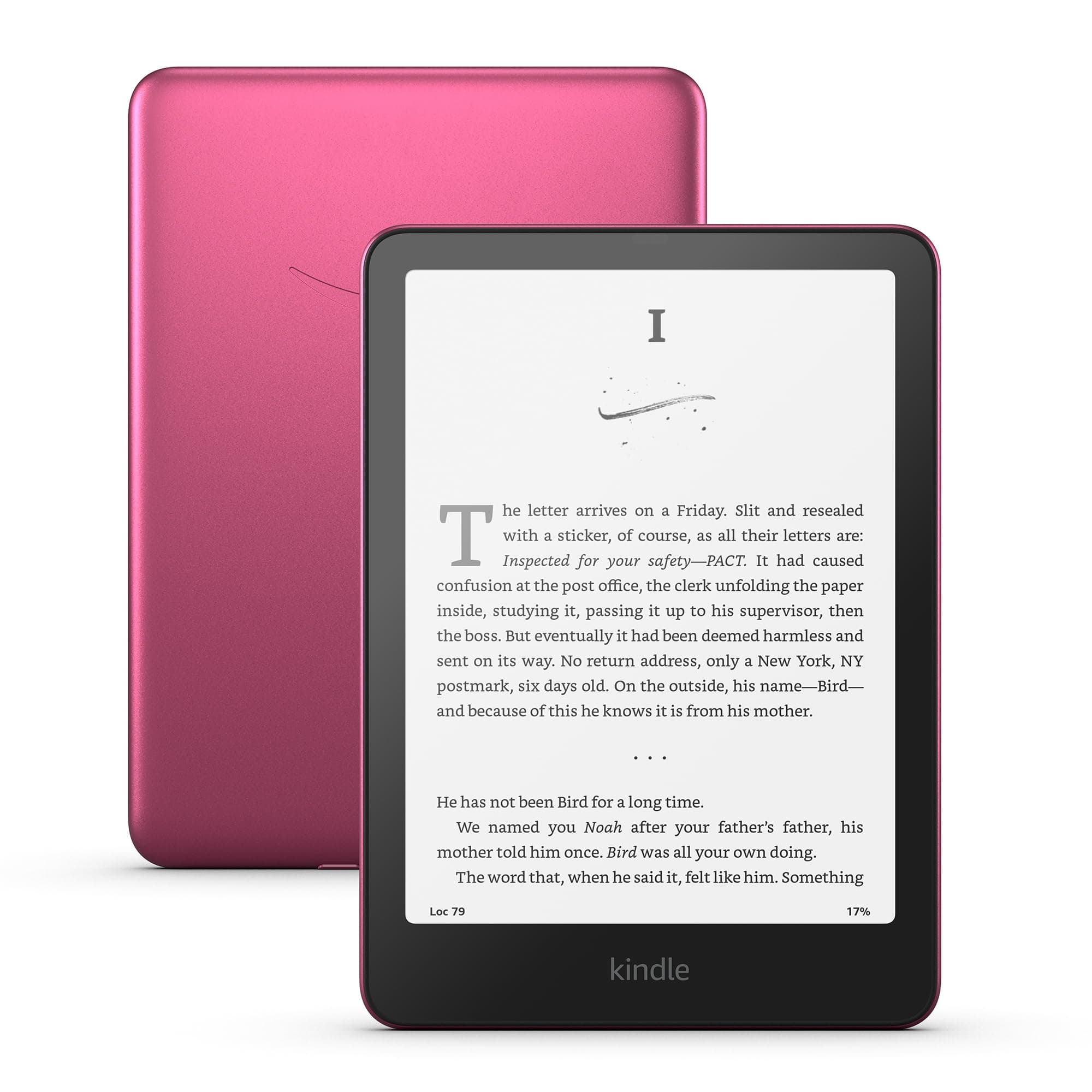 Amazon Kindle Paperwhite Signature Edition 32GB (newest model) – 20% faster with auto-adjusting front light, wireless charging, and weeks of battery life – Metallic Raspberry