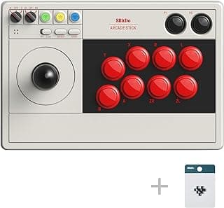 8Bitdo Arcade Stick for Switch & Windows, Arcade Fight Stick Support Wireless Bluetooth, 2.4G Receiver and Wired Connection
